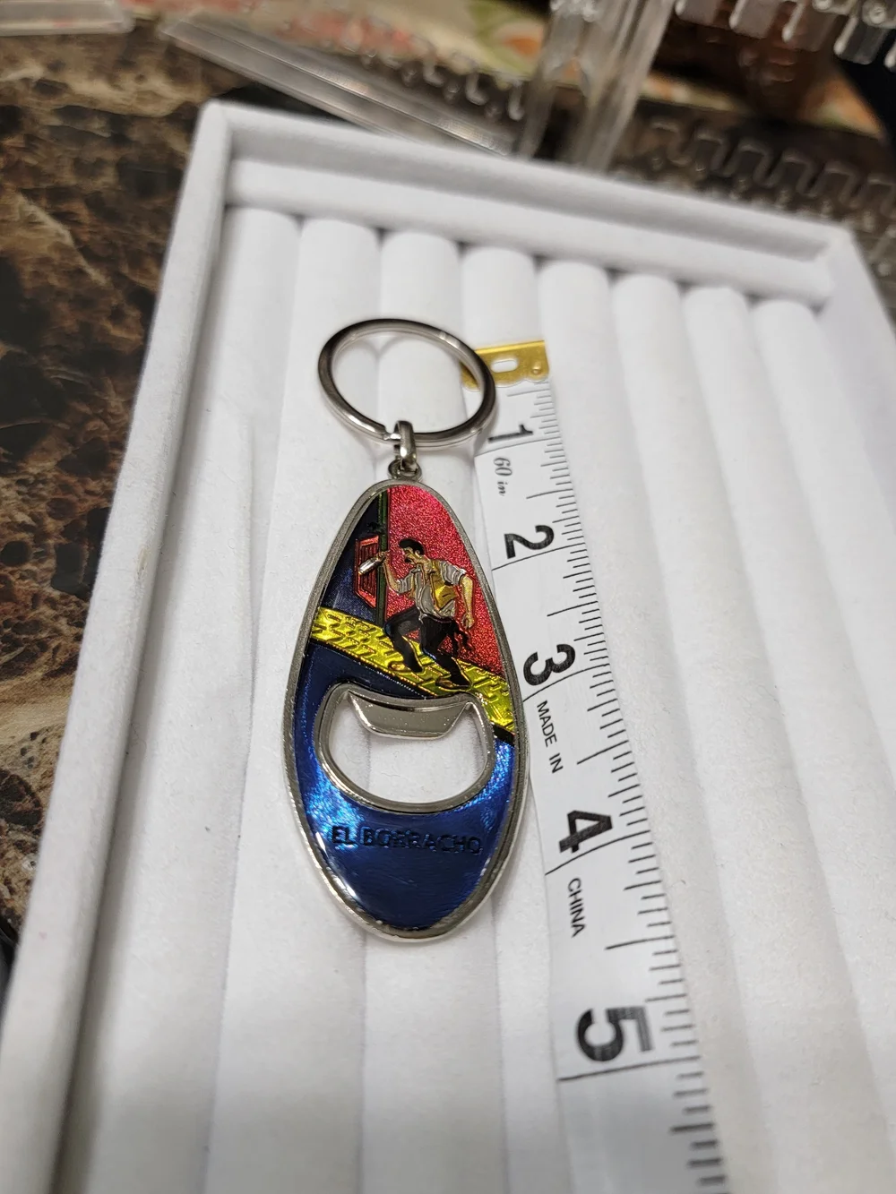 'El Borracho' Multicolor Metal Keychain Bottle Opener